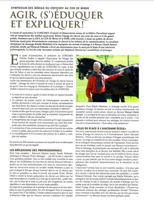 Article du Cavalier Romand - page 1 - Elisa Oltra